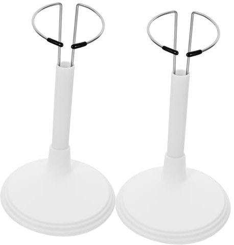 LALADEFIEE 2 Stück PVC Puppenständer Tragbar Weiß Für 25cm Puppen Aufbewahrungs Und Präsentationsregal Für Zuhause Und Laden
