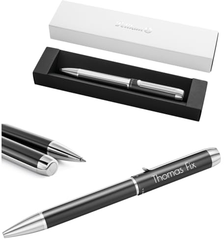 Pelikan Kugelschreiber Pura® K40 mit Gravur Geschenk - einzigartige Stifte mit Namen - Kugelschreiber personalisiert (Anthrazit)