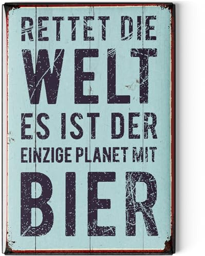 LANOLU Kühlschrankmagnete lustig- Rettet die Welt, der einzige Planet mit Bier- Geschenke für Bier-Liebhaber- lustige Magnete mit Sprüchen und witzigen Motiven 8x5,5cm