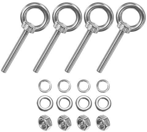 M METERXITY 4 Stück Ringschraube, M5 x 40mm Ösenschrauben, 304 Edelstahl Schraubösen, Augenschraube mit Gewinde, Ringmutter für Ornamente, Blumentöpfe, Schaukelständer