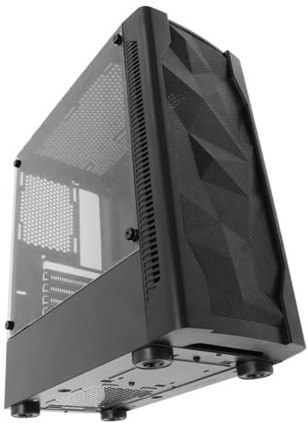 ELAYARD Caja De Ordenador ATX Panel De Templado y Espacio Amplio para Componentes Soporte para Triple Gpu y Conexión USB para Gaming y Oficina