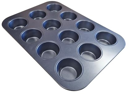 mastrad - Muffinform 12er – Muffinblech aus Metall – Antihaft Duramax – Für Muffins, Cupcakes & Quiche – Ofenfest bis 230°C