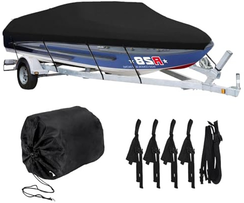 Copertura per barca da pesca | Lame per barche pesanti | La barca portatile impermeabile copre 4000 pa, Telone per barche resistente ai raggi UV con borsa di immagazzinaggio per casc