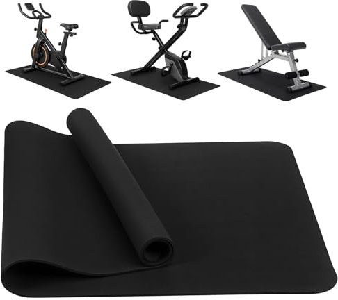 JF HOME BLISS Treadmill Mat, Exercise Equipment Mat, Heavy-Duty Protective Floor Mat for Under Stationary Bike, Spin Bike, Non-slip, Noise Reduction (120x60cm)
