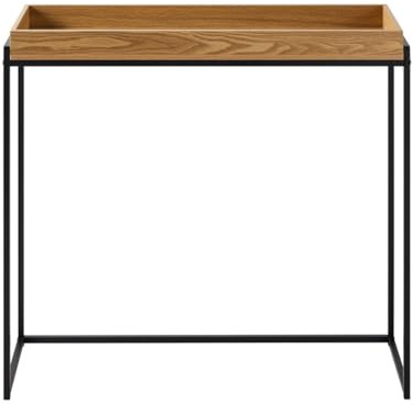 Calicosy – Console d'ingresso Jessie con vassoio a bordo e gambe in metallo nero – elegante design industriale – lunghezza 100 cm – mobile portaoggetti e decorazione