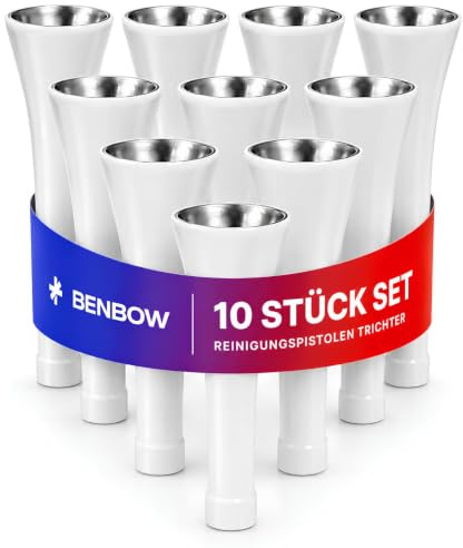 BenBow 10 x 016 Stainless Steel Replacement Funnel for Compressed Air Cleaning Gun, Air Gun, Compressed Air Accessories, Compatible Classic Pistol Series