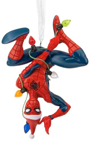 Hallmark Collectable MARVEL Spider-Man Tangled in Fairy Lights Ornament