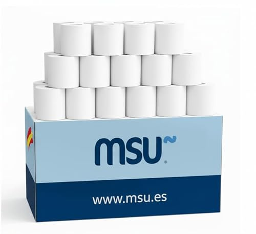 MSU | Rollo de papel térmico 80x80 mm, paquete 80 unidades | Libre de BPA, impresión duradera y limpia | Para TPV y cajas registradoras
