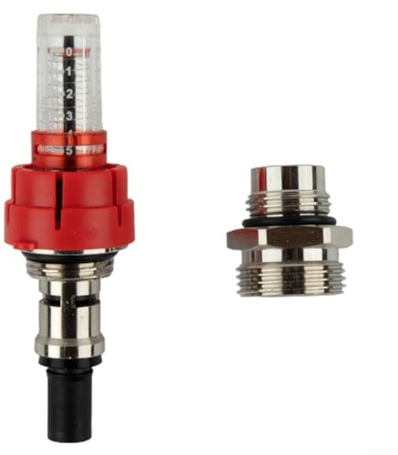 Durchflussmesser für Wasser Fußbodenheizung Krümmer DN15 mit Regler, Messingkonstruktion, Abnehmbares Schauglas, klare Durchflussanzeige, 0 5L/Min Durchflussbereich