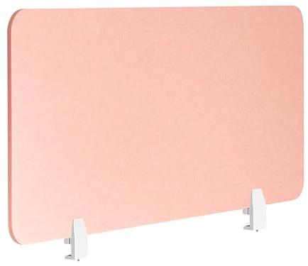 Beliani Séparateur de Bureau Panneau Synthétique Acoustique Tissu 80 x 50 cm Rose Pêche Split