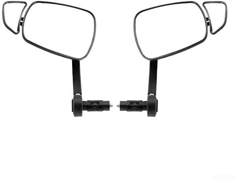 Caswynlifes Bike Handlebar End Mirror, 360° Adjustable HD Rearview Mirror For Mountain Road Cycling, Wide Angle Safety View, ABS Construction, Fitss 15Mm-22mm Bars, Black(Pair)