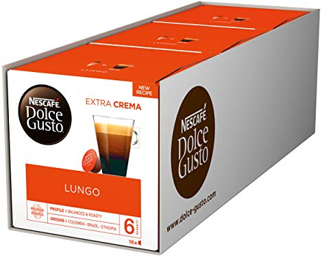 Nescafé Dolce Gusto Caffè Lungo, Lot de 3, 3 x 16 Capsules