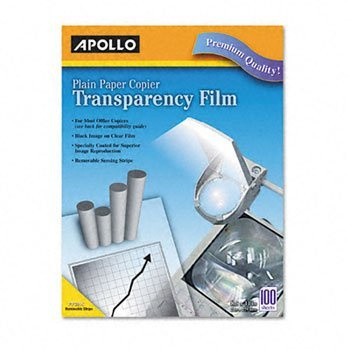 Apollo® Transparency Film TRANSFLM,RMVBLSTRP,100/BX (Pack of5)