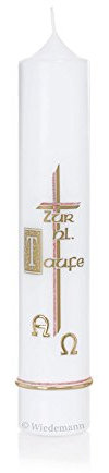 Taufkerzen Mädchen (Nr 46) Original handverzierte Wiedemann Anlass Kerzen (Kerze ohne Namensverzierung)