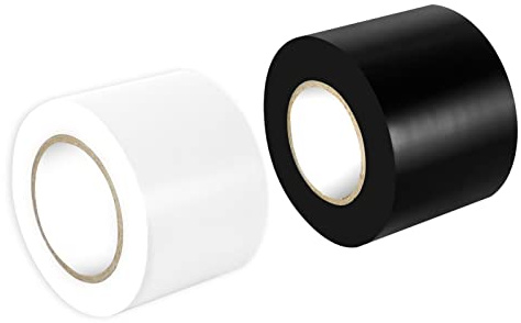 Maveek Cinta aislante electrónica, 50 mm x 15 m, silicona, impermeable, 2 rollos, color blanco y negro