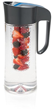 Cucina Sana Karaffe mit Fruchteinsatz 2L – Wasserkaraffe mit Deckel und Einsatz, Infused Water Pitcher aus Tritan, 100% BPA-frei, spülmaschinenfest (blau)