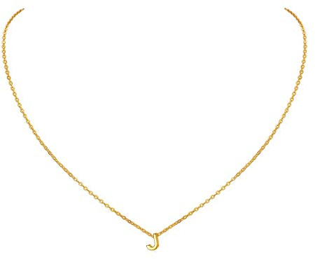 ChicSilver collar con inicial j Regalo Mujer Colgante Mini Letra Primera Nombre Plata de Ley 925 Joyería Preciosa Madre Hija