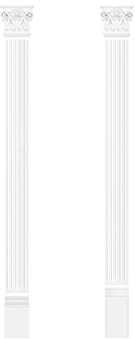 HEXIM Pilaster ca. 130 x 15 mm – väggreliefe/stuckaturdekor av hårt skum, urval av skaft, kapitell och bas – Perfect D1501 (komplett set 1)