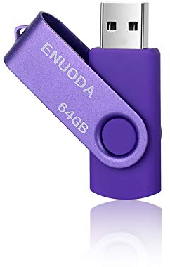 ENUODA Memory Stick 64GB USB 2.0 Flash Drive Swivel Design Fold Storage Thumb Drive (Purple)