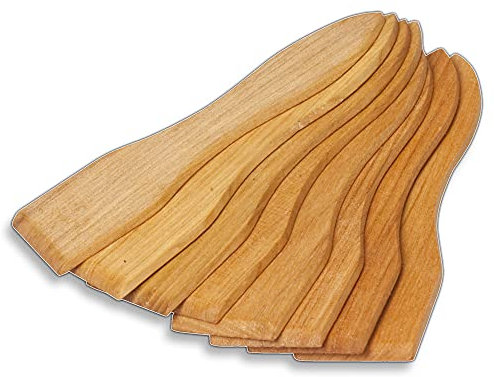 Hofmeister Raclette Scraper Set of 5 Made of High-Quality Cherry Wood, 13 cm, Protects Coated Raclette Pans, Heat-resistant Raclette Spatula from Europe, Sturdy Raclette Accessories