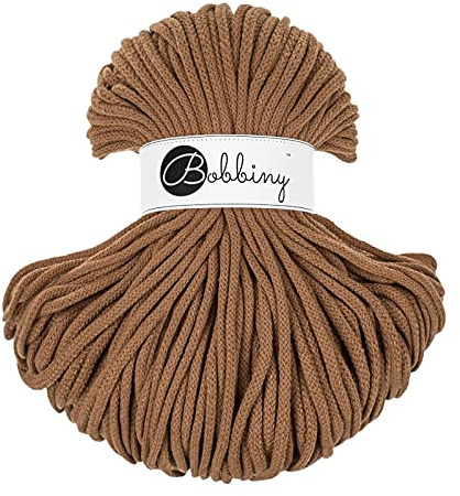 Bobbiny Premium Cords 5 mm - Rope-Garn 100 m 100% Baumwolle (Caramel)
