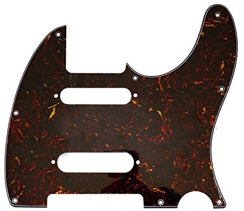Musiclily Pro 8 Löcher SS TL Schlagbrett Pickguard 4-lagig Tortoise Shell | für USA/Mexico Fender Deluxe Nashville Tele Style E-Gitarre