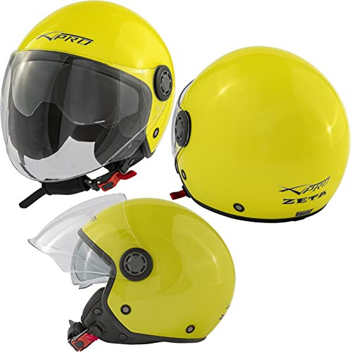 Casco Jet Scooter Moto ECE 22 06 Holomogado Visera Larga Parasol Fluo A-Pro S