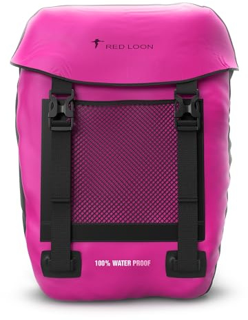 Red Loon wasserdichte Fahrradtasche Gepäckträger robuste Fahrradtasche hinten Gepäckträger - Fahrradtaschen für Gepäckträger ebike - regenfeste Fahrradtasche Gepäckträger E-Bike - Pink