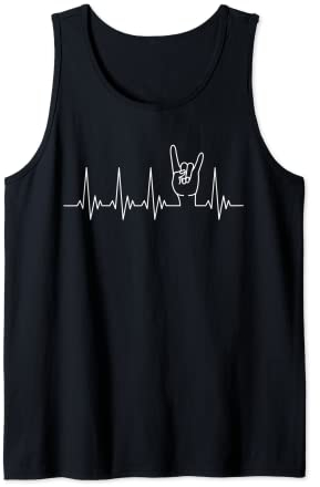 Pommesgabel Hand Herzschlag Design Heavy Metal Zeichen Tank Top