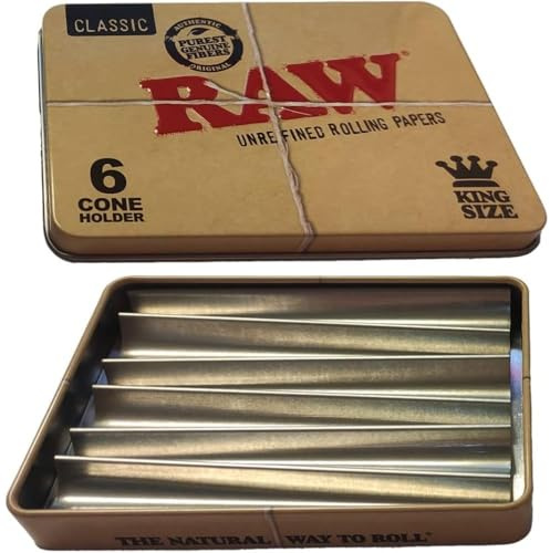 Raw Tin Case für 6 Cones King Size (Joint-Dose)