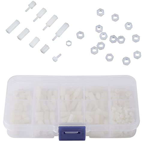 Kit D'assortiment De Boulons Hexagonaux 200pcs M2.5 Nylon Mâle Femelle Vis Hexagonale écrou Assortiment Ensemble D'entretoises De Quincaillerie Avec Boîte En Plastique