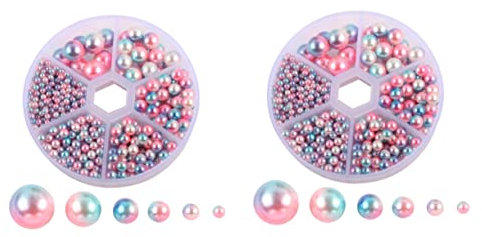 Holibanna 2 Boîtes Trucs De Mariage Kit De Mise Bas Rembourrage Bijoux De Mariage Perles De Strass Bracelet Strass Vase Rond En Verre Bracelet D'attache De Cheveux Collier Perles Un Verre