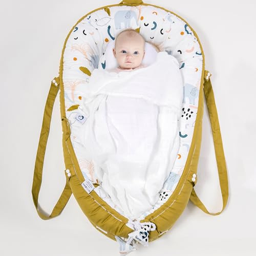 Babiesoul Riduttore per lettino-nido d'angelo bambino-Cocoon per neonati--Cale bambino-100% cotone-80cmx50cm-neonato