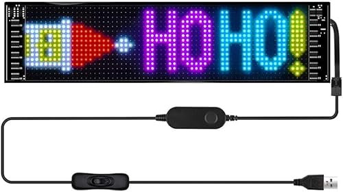 BUNIQ Letreros LED publicitarios Brillantes y enormes, letreros LED Flexibles for automóviles, Tiendas, Bares, ventanillas de automóviles, Pantallas LED en Color