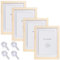 Delamiya Set di 4 cornici per foto formato A4, in legno, 21 x 30 cm, DIN A4, cornice in MDF, cornice per poster in plexiglass infrangibile, ideale per collage ritratti (legno)