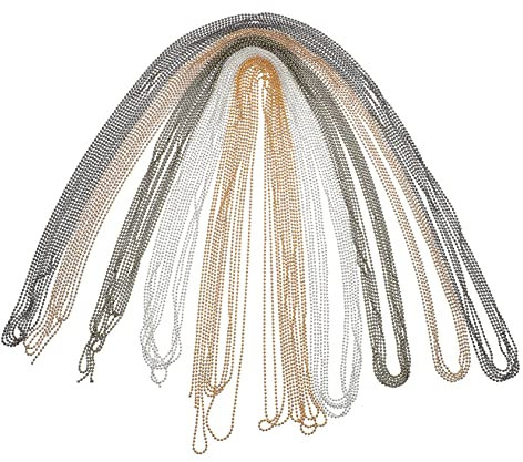 VILLCASE 5pcs Metal Bead Chain Beads String for DIY Necklace Bracelet Making Jewellery Craft Project