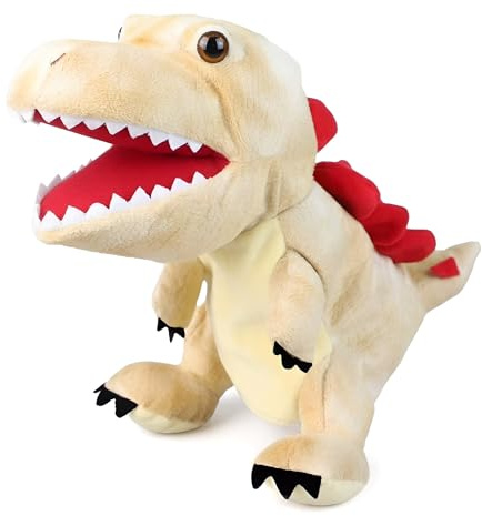 LOMTRATS Dinosaurie-handdockor för barn, småbarn innehåller Triceratops och Tyrannosaurus Rex med rörliga öppna munstycken, perfekt för att berätta historier, födelsedagspresenter