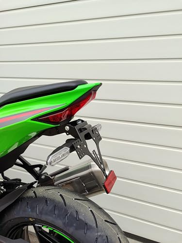 kurzer Kennzeichenhalter für Kawasaki ZX-4 R/RR ab 2023-2026 Kennzeichenträger EVO Set ZX4 Kawa Heckumbau zx4rr anniverary GroFaTec kurzes Heck Tail Tidy zx-4 auch für original Blinker Tail Tidy