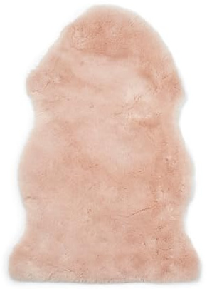 Nordic Sheep Tapis Peau de Mouton bébé 80x60 cm | Peau de Mouton véritable avec régulation de température | Convient pour Chaise Haute ou Tapis Fourrure | Couleur: Rose