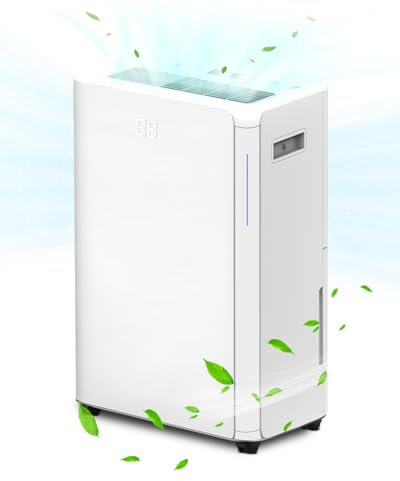 Luftentfeuchter 20L/Tag, Luftentfeuchter elektrisch 38dB, Raumentfeuchter mit LED Anzeige & Abflussrohr, Wäschetrocknung, Timer und Abtauen, Ideal für Wohnungen, Badezimmer, Keller