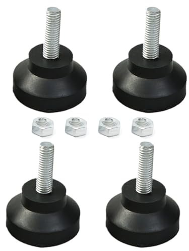 Gvrxec 4 Stück Gummifüße Schraubbar, M8x35 mm, Stellfuss Maschinenfüße Verstellbare Möbelfüße, Feuchtigkeitsbeständig und rutschfest, Reduzieren Effektiv Geräusche, Geeignet für Möbel, Geräte