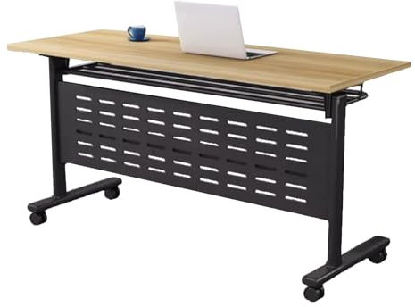 Mobiler klappbarer Konferenztisch auf Rädern, Seminar-Tisch, Meeting-Tisch, rechteckig, rollbar, für Studium und Arbeit, 159,8 x 40,9 x 74,9 cm, 1 Stück