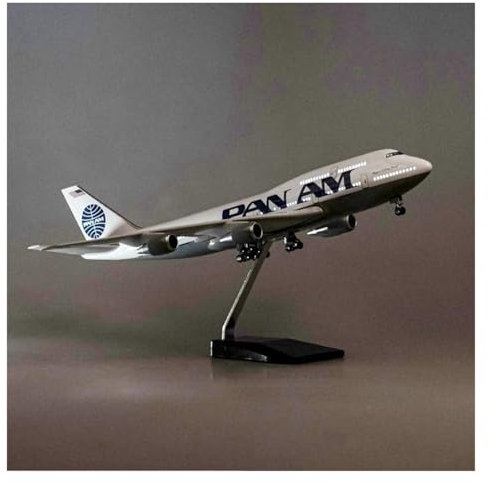 LIUSANG Scale aircraft 47CM 1/150 For Airplane B747 Aircraft PAN AM Airline Model Diecast Resin Plane Collectible Souvenirs Suitable for display(With light)