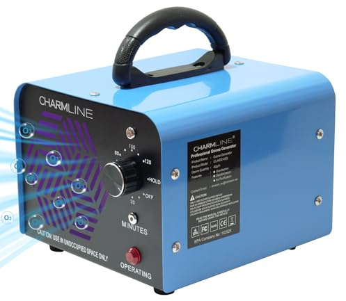 Ozongenerator 40000mg/h, Zur Beseitigung von Gerüchen in Zimmern,Autos,Tierbereichen und Kellern, Ozongerät Wohnung, Maximale Geruchsneutralisierer bis zu 300㎡, Blau