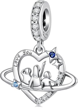 925 Sterling Silber Familien Anhänger Charms für Pandora Armbänder