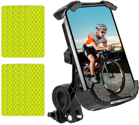 Marjoramy Soporte para Teléfono Móvil para Bicicleta,Coche Eléctrico, Moto, Navigazione, Retráctil, con Almohadillas de Goma Engrosadas (con Adhesivo Fluorescente)