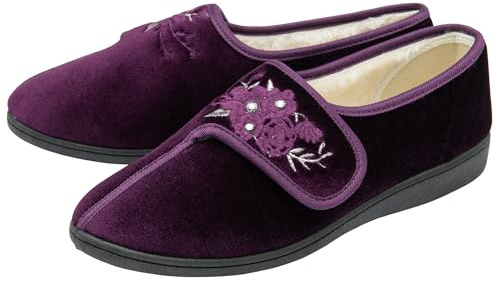 NorthSole Ladies Womens Slippers Slip On Hook & Loop - Purple - UK 7