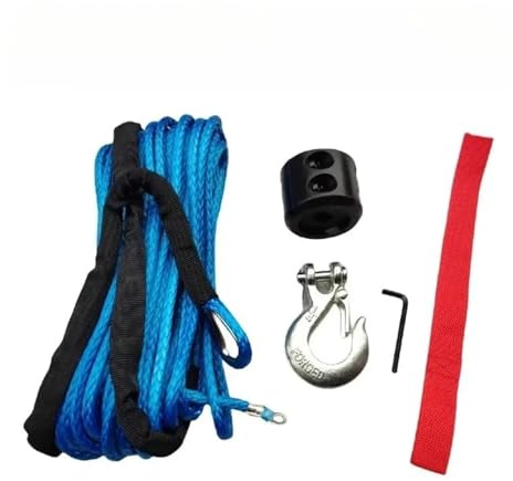 IRGVJIFR Fune di Traino Cavo di Linea del verricello, verricelli, Gancio di Traino, Fermo for Camion, Accessori Fuoristrada, 7700 libbre(Blue 6mm 15m)