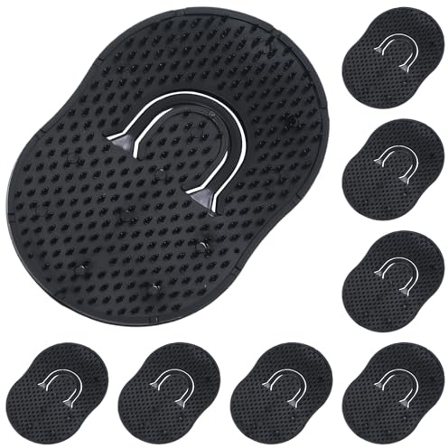 8 Pcs Portable Beard Brush and Hand Pocket Men Hair Comb, Scalp Massager Brush, Shampoo Comb, Palm Combs for Men Suitable for Home Use, Travel and Office Work (Black)