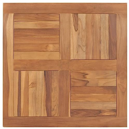 Qnhdfrt Piano in teak massiccio, 80 x 80 x 2,5 cm, quadrato, piano in legno di alta qualità, per tavolo da pranzo, cucina e esterni, durevole e resistente alle intemperie
